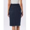 image:imageAllegra K Womens Casual Jean Skirt Back Slit Raw Hem Stretch High Waist Denim SkirtsNavy Blue