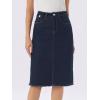 image:imageAllegra K Womens Casual Jean Skirt Back Slit Raw Hem Stretch High Waist Denim SkirtsNavy Blue