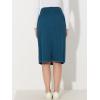 image:imageAllegra K Womens Casual Jean Skirt Back Slit Raw Hem Stretch High Waist Denim SkirtsPeacock Blue