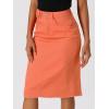 image:imageAllegra K Womens Casual Jean Skirt Back Slit Raw Hem Stretch High Waist Denim SkirtsRed Orange