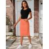 image:imageAllegra K Womens Casual Jean Skirt Back Slit Raw Hem Stretch High Waist Denim SkirtsRed Orange