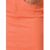 image:imageAllegra K Womens Casual Jean Skirt Back Slit Raw Hem Stretch High Waist Denim SkirtsRed Orange