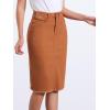 image:imageAllegra K Womens Casual Jean Skirt Back Slit Raw Hem Stretch High Waist Denim SkirtsRust Brown