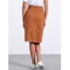 image:imageAllegra K Womens Casual Jean Skirt Back Slit Raw Hem Stretch High Waist Denim SkirtsRust Brown