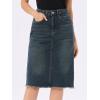 image:imageAllegra K Womens Casual Jean Skirt Back Slit Raw Hem Stretch High Waist Denim SkirtsVintage Grey Blue