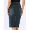 image:imageAllegra K Womens Casual Jean Skirt Back Slit Raw Hem Stretch High Waist Denim SkirtsVintage Grey Blue