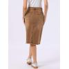 image:imageAllegra K Womens Casual Jean Skirt Back Slit Raw Hem Stretch High Waist Denim SkirtsWashed Brown