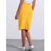 image:imageAllegra K Womens Casual Jean Skirt Back Slit Raw Hem Stretch High Waist Denim SkirtsYellow