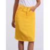 image:imageAllegra K Womens Casual Jean Skirt Back Slit Raw Hem Stretch High Waist Denim SkirtsYellow