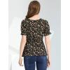 image:imageAllegra K Womens Floral Peasant Peplum Top Ruffle Hem Short Sleeve VNeck Summer BlouseBlack