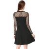 image:imageAllegra K Womens Heart Mesh Sheer Long Sleeve Gothic Cocktail Wedding Guest Skater Party Short DressBlack