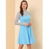 image:imageAllegra K Womens Heart Mesh Sheer Long Sleeve Gothic Cocktail Wedding Guest Skater Party Short DressLight Blue