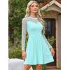 image:imageAllegra K Womens Heart Mesh Sheer Long Sleeve Gothic Cocktail Wedding Guest Skater Party Short DressLight Green