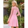 image:imageAllegra K Womens Heart Mesh Sheer Long Sleeve Gothic Cocktail Wedding Guest Skater Party Short DressLight Pink
