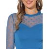 image:imageAllegra K Womens Heart Mesh Sheer Long Sleeve Gothic Cocktail Wedding Guest Skater Party Short DressPeacock Blue