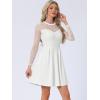 image:imageAllegra K Womens Heart Mesh Sheer Long Sleeve Gothic Cocktail Wedding Guest Skater Party Short DressWhite
