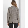 image:imageAllegra K Womens Notched Lapel One Button Boyfriend Blazer Suit Houndstooth Work Office Blazers JacketBrown
