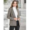 image:imageAllegra K Womens Notched Lapel One Button Boyfriend Blazer Suit Houndstooth Work Office Blazers JacketBrown