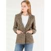 image:imageAllegra K Womens Notched Lapel One Button Boyfriend Blazer Suit Houndstooth Work Office Blazers JacketCoffee