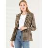 image:imageAllegra K Womens Notched Lapel One Button Boyfriend Blazer Suit Houndstooth Work Office Blazers JacketCoffee