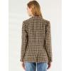 image:imageAllegra K Womens Notched Lapel One Button Boyfriend Blazer Suit Houndstooth Work Office Blazers JacketCoffee