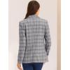 image:imageAllegra K Womens Notched Lapel One Button Boyfriend Blazer Suit Houndstooth Work Office Blazers JacketGrey Blue