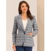 image:imageAllegra K Womens Notched Lapel One Button Boyfriend Blazer Suit Houndstooth Work Office Blazers JacketGrey Blue