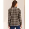image:imageAllegra K Womens Notched Lapel One Button Boyfriend Blazer Suit Houndstooth Work Office Blazers JacketLight Brown