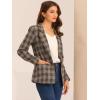 image:imageAllegra K Womens Notched Lapel One Button Boyfriend Blazer Suit Houndstooth Work Office Blazers JacketLight Brown