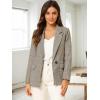 image:imageAllegra K Womens Notched Lapel One Button Boyfriend Blazer Suit Houndstooth Work Office Blazers JacketLight Coffee