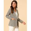 image:imageAllegra K Womens Notched Lapel One Button Boyfriend Blazer Suit Houndstooth Work Office Blazers JacketLight Coffee