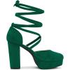 image:imageAllegra K Womens Platform Block Heel Emerald Green Lace Up Pumps Sandals 8 m US