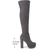 image:imageAllegra K Womens Platform Block Heel Over Knee High BootsGrey