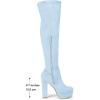 image:imageAllegra K Womens Platform Block Heel Over Knee High BootsSky Blue