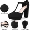 image:imageAllegra K Womens Platform Chunky Heel Mary Janes Pumps Retro TStrap Round Toe Ankle Strap Dress Heels PumpBlack