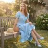 image:imageAllegra K Womens Platform Chunky Heel Mary Janes Pumps Retro TStrap Round Toe Ankle Strap Dress Heels PumpLight Blue