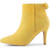 image:imageAllegra K Womens Pointed Toe Stiletto Heel Ankle BootsYellow