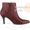 image:imageAllegra K Womens Pointed Toe Zipper Stiletto Heel Ankle BootsBurgundy
