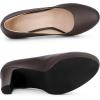 image:imageAllegra K Womens Round Toe Chunky Heel Platform PumpsDark Brown