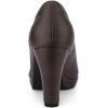 image:imageAllegra K Womens Round Toe Chunky Heel Platform PumpsDark Brown