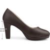 image:imageAllegra K Womens Round Toe Chunky Heel Platform PumpsDark Brown