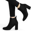 image:imageAllegra K Womens Round Toe Chunky High Heels Ankle Chelsea BootsBlack