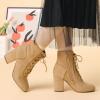 image:imageAllegra K Womens Stiletto Heel Pointed Toe Chelsea BootiesKhaki