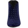 image:imageAllegra K Womens V Cutout Pointed Toe Heel Ankle BootsBlue