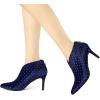 image:imageAllegra K Womens V Cutout Pointed Toe Heel Ankle BootsBlue
