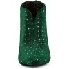 image:imageAllegra K Womens V Cutout Pointed Toe Heel Ankle BootsGreen