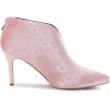 image:imageAllegra K Womens V Cutout Pointed Toe Heel Ankle BootsPink
