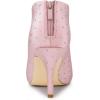 image:imageAllegra K Womens V Cutout Pointed Toe Heel Ankle BootsPink