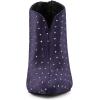 image:imageAllegra K Womens V Cutout Pointed Toe Heel Ankle BootsPurple