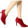 image:imageAllegra K Womens V Cutout Pointed Toe Heel Ankle BootsRed